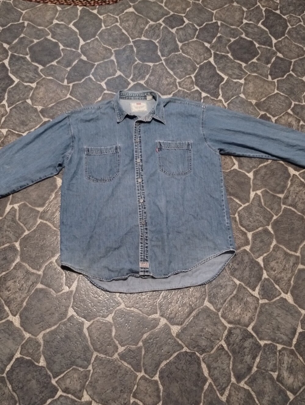 LEVIS Red Tab mens denim metal button up shirt Size XL VINTAGE